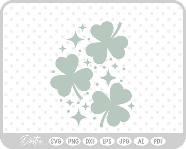 Clover Lucky Shamrock SVG DottieDigitals 