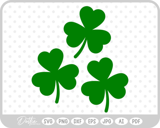 Clover Lucky Shamrock SVG DottieDigitals 