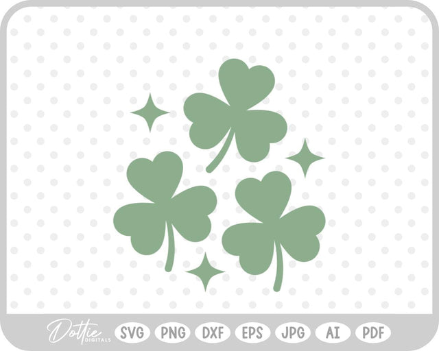 Clover Lucky Shamrock SVG DottieDigitals 