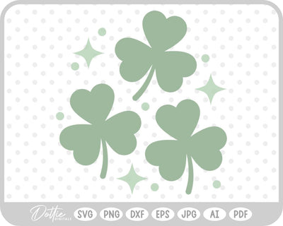 Clover Lucky Shamrock SVG DottieDigitals 