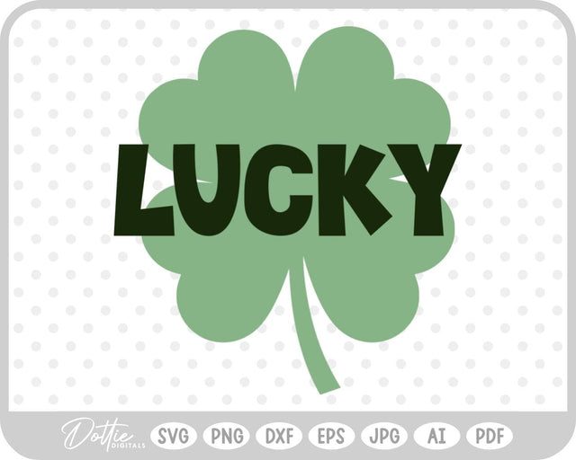 Clover Lucky Shamrock SVG DottieDigitals 