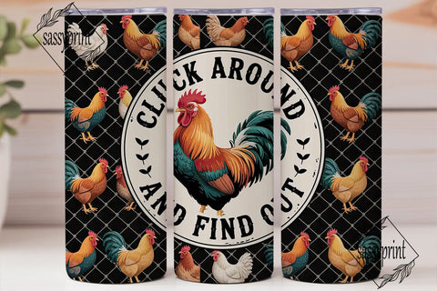 Cluck Around Tumbler Wrap 20oz Sublimation sassyprint 