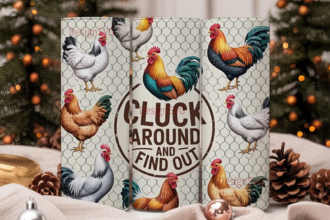 Cluck Around Tumbler Wrap Sublimation DesignSVG 