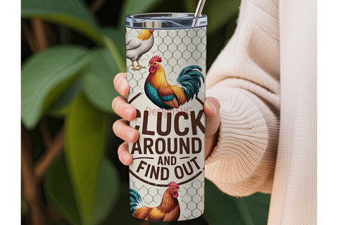 Cluck Around Tumbler Wrap Sublimation DesignSVG 