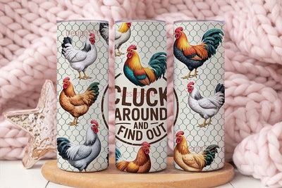 Cluck Around Tumbler Wrap Sublimation DesignSVG 