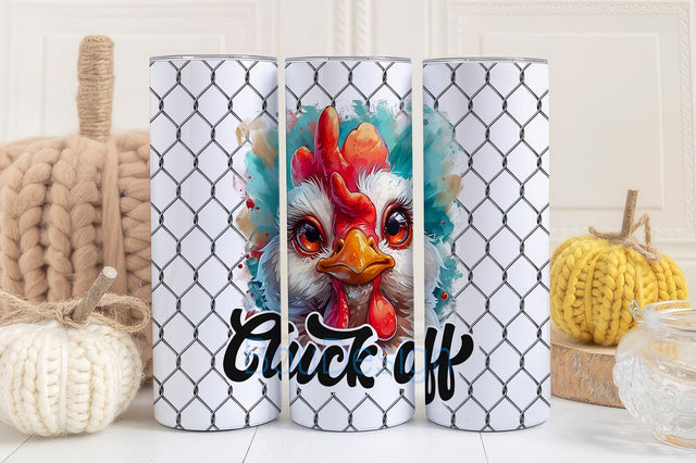 Cluck Off Chicken PNG 20 oz Skinny Tumbler Sublimation Design Digital Download PNG Instant DIGITAL, Funny Tumbler Wrap Sublimation BouDesign 