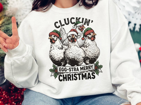 Cluckin' Egg-stra Merry Christmas PNG SVG DesignDestine 