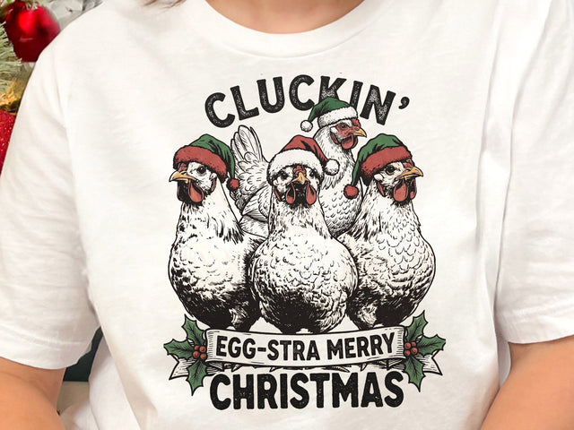 Cluckin' Egg-stra Merry Christmas PNG SVG DesignDestine 