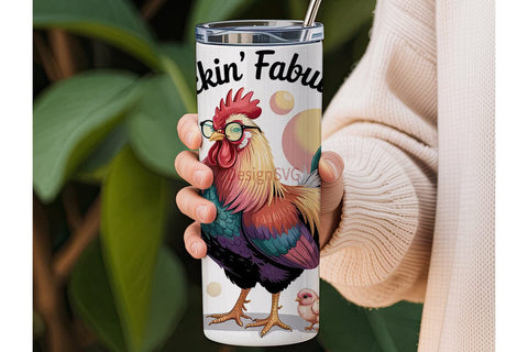 Cluckin' Fabulous 20oz Tumbler Wrap Sublimation DesignSVG 