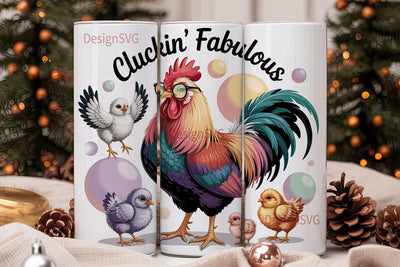 Cluckin' Fabulous 20oz Tumbler Wrap Sublimation DesignSVG 