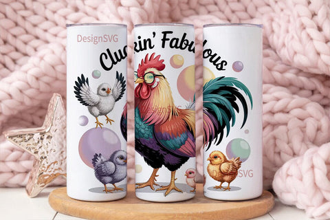 Cluckin' Fabulous 20oz Tumbler Wrap Sublimation DesignSVG 