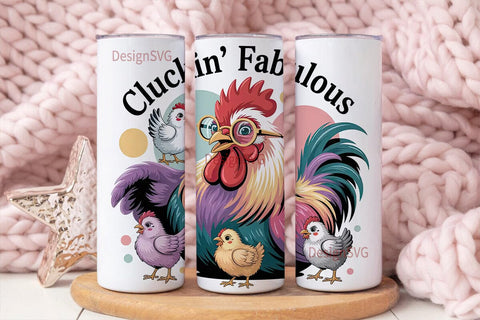 Cluckin' Fabulous 20oz Tumbler Wrap Sublimation DesignSVG 