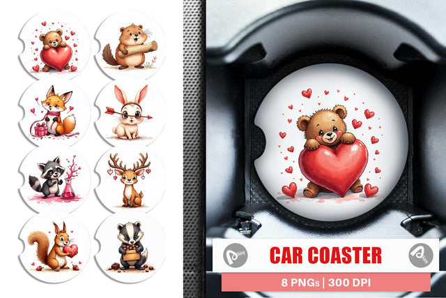 Clumsy Critters Car Coaster Sublimation artnoy 