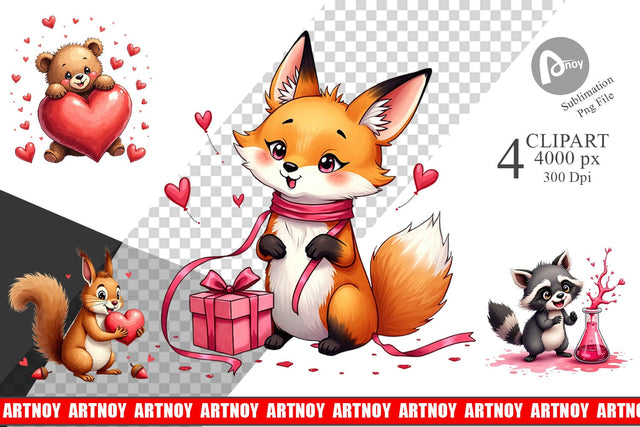 Clumsy Critters Clipart Sublimation artnoy 