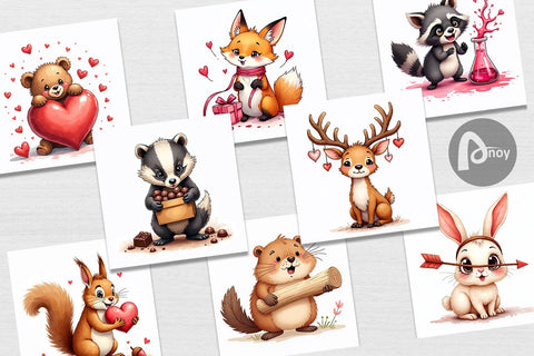 Clumsy Critters Digital Paper Digital Pattern artnoy 