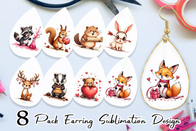 Clumsy Critters Earring Sublimation artnoy 
