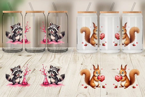 Clumsy Critters Glass Can Sublimation artnoy 