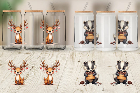 Clumsy Critters Glass Can Sublimation artnoy 