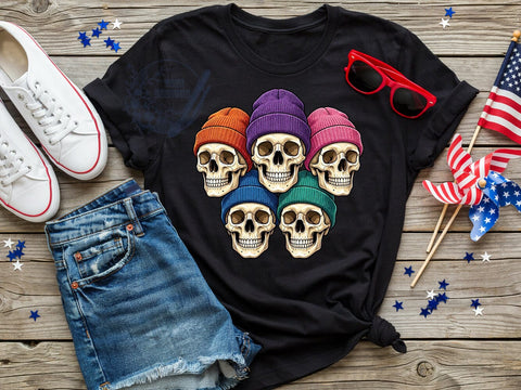 Clustered Skulls Art T-Shirt PNG, Clustered Skulls, Gothic Style, Dark Vibes, Skeleton Fashion, Sublimation PNG, Statement Shirt, Edgy Apparel Sublimation ToriDesigns 