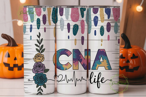 CNA Floral Cow Print 20oz Tumbler Wrap Sublimation PixelChick 