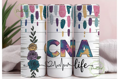 CNA Floral Cow Print 20oz Tumbler Wrap Sublimation PixelChick 