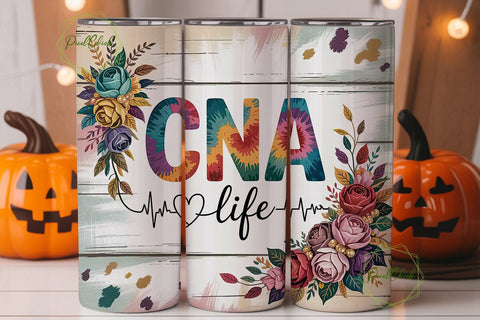 CNA Floral Cow Print 20oz Tumbler Wrap Sublimation PixelChick 
