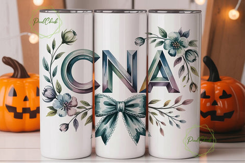 CNA Floral Tumbler Design Sublimation PixelChick 