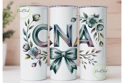CNA Floral Tumbler Design Sublimation PixelChick 