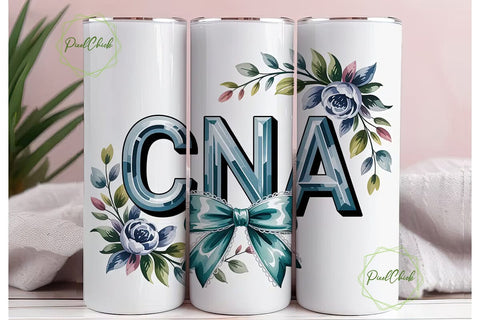 CNA Floral Tumbler Design Sublimation PixelChick 