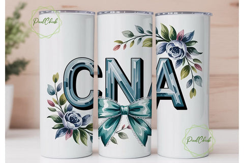 CNA Floral Tumbler Design Sublimation PixelChick 