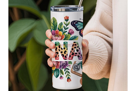 CNA Floral Tumbler Wrap PNG Sublimation DesignSVG 