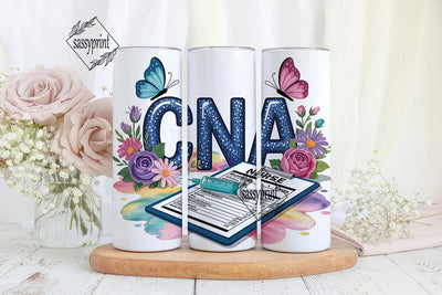 CNA Floral Tumbler Wrap PNG Sublimation sassyprint 