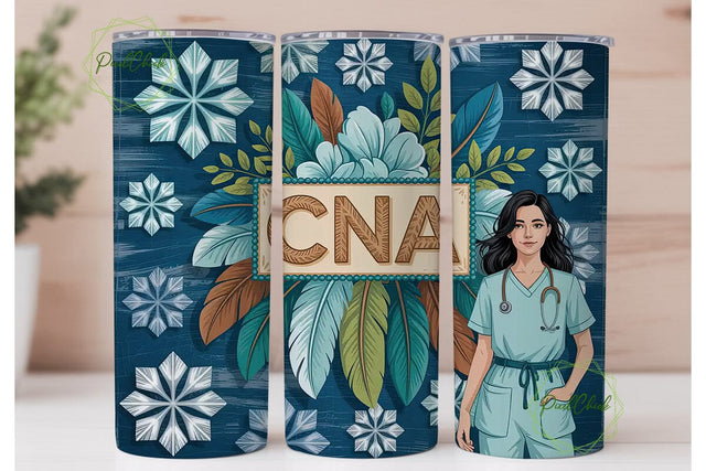 CNA Floral Tumbler Wrap Sublimation PixelChick 