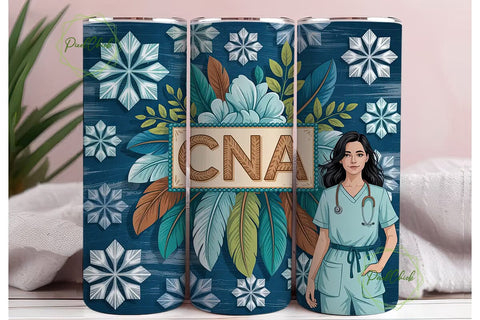 CNA Floral Tumbler Wrap Sublimation PixelChick 