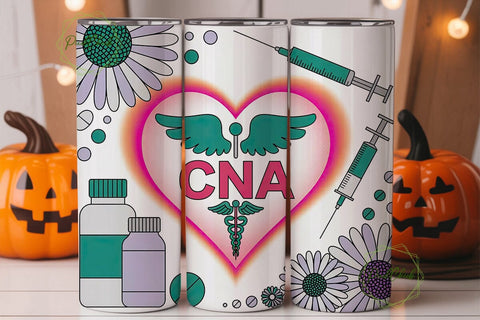 CNA Nurse Daisy 20oz Tumbler Wrap Sublimation PixelChick 