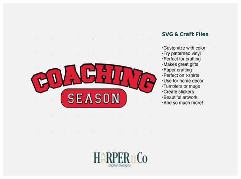 Coaching Season LAser SVG EPS CUT File SVG HarperNCo 