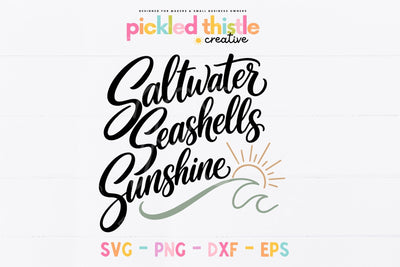 Coastal Beach Quote Design | Ocean Summer Phrase PNG SVG Pickled Thistle Creative 