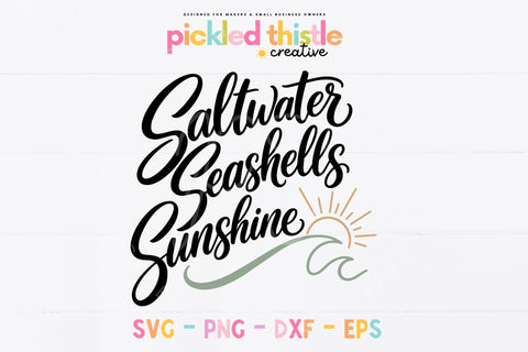 Coastal Beach Quote Design | Ocean Summer Phrase PNG SVG Pickled Thistle Creative 