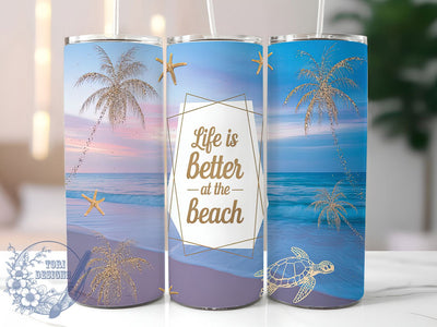 Coastal Bliss Ocean Glitter Tumbler, Ocean Glitter Tumbler, Life Is Better Tumbler, Summer Vibes Sublimation, Glitter Tumbler Design, Sea Life Tumbler Wrap, Coastal Tumbler PNG Sublimation ToriDesigns 