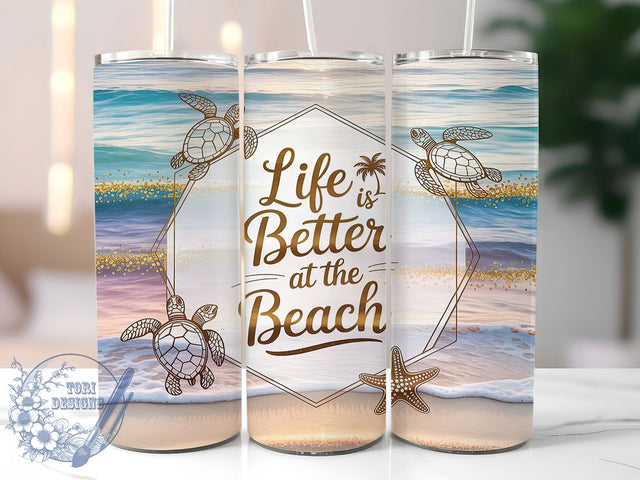 Coastal Bliss Ocean Glitter Tumbler, Ocean Glitter Tumbler, Life Is Better Tumbler, Summer Vibes Sublimation, Glitter Tumbler Design, Sea Life Tumbler Wrap, Coastal Tumbler PNG Sublimation ToriDesigns 