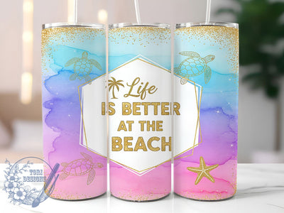 Coastal Bliss Ocean Glitter Tumbler, Ocean Glitter Tumbler, Life Is Better Tumbler, Summer Vibes Sublimation, Glitter Tumbler Design, Sea Life Tumbler Wrap, Coastal Tumbler PNG Sublimation ToriDesigns 