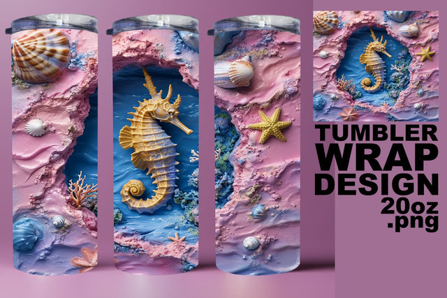 Coastal Calm 3D Tumbler Wrap - Sublimation Sublimation afrosvg 