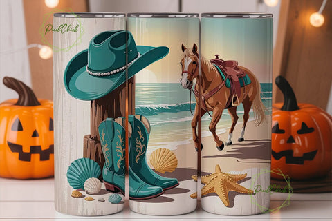 Coastal Cowgirl 20oz Tumbler Wrap Sublimation PixelChick 