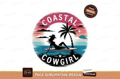Coastal Cowgirl Graphic Sublimation Png Design Sublimation Designangry 