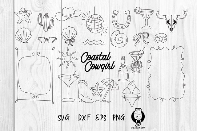 Coastal cowgirl hand drawn SVG dadan_pm 