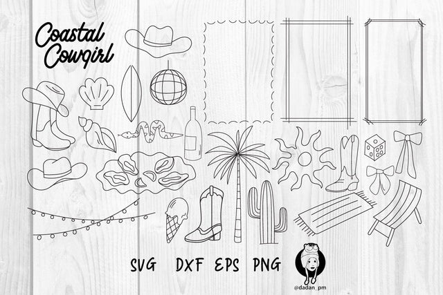 Coastal cowgirl hand drawn svg SVG dadan_pm 