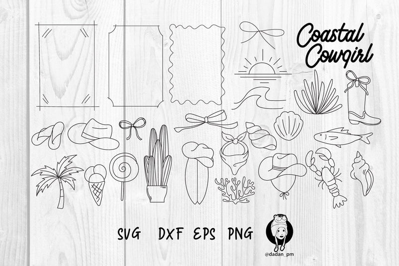 Coastal cowgirl hand drawn svg SVG dadan_pm 