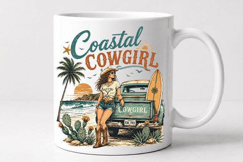 Coastal Cowgirl Sublimation PNG Vintage Beach Western Digital Download SVG BillahCrafts 