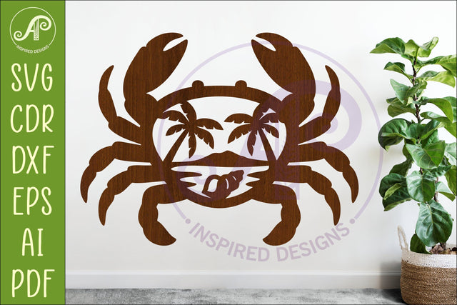 Coastal Crab Wall Art Beach House Decor Island SVG APInspireddesigns 