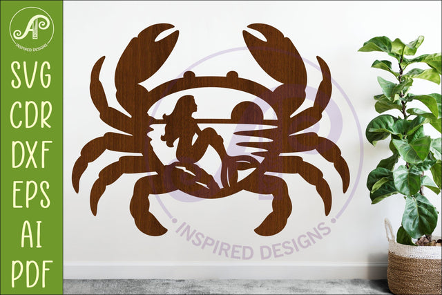 Coastal Crab Wall Art Beach House Decor Mermaid SVG APInspireddesigns 